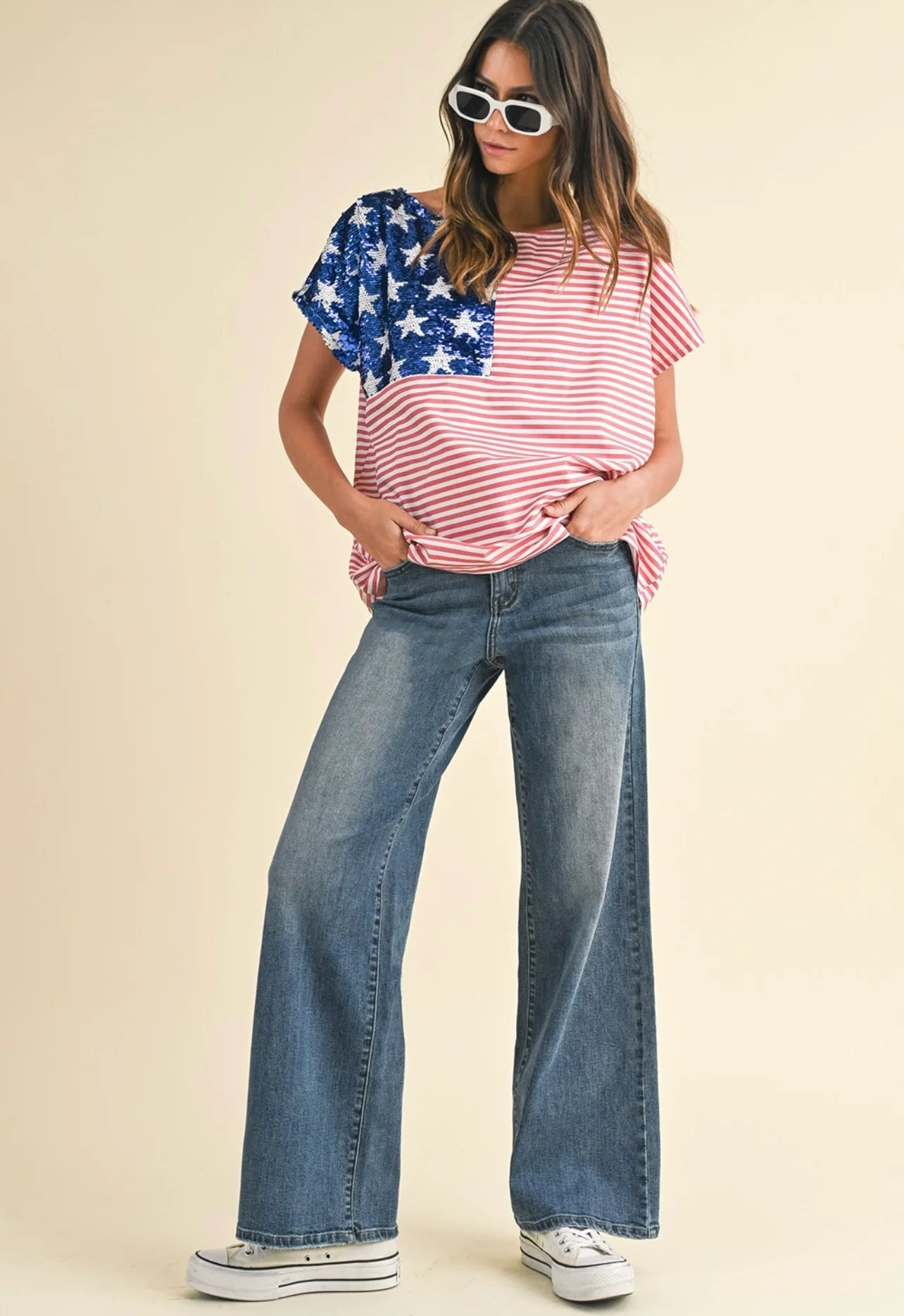 Annabelle High Rise Wide Leg Denim Jean