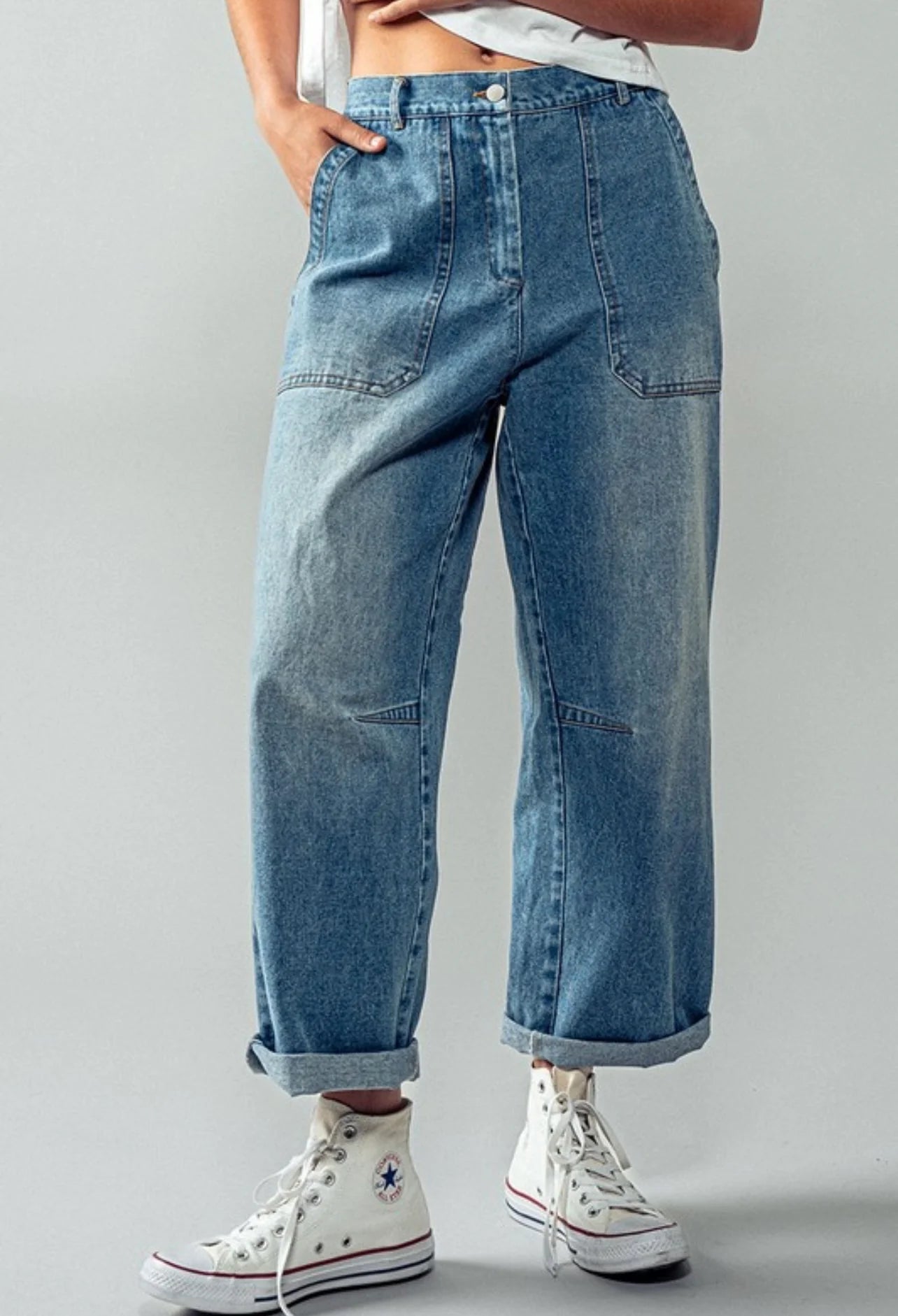 Seamed Pocket Denim Jeans
