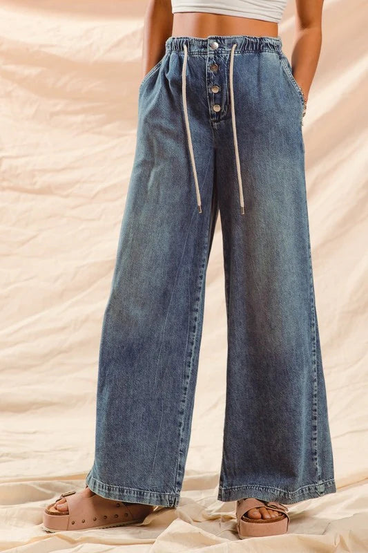 Scout Wide Leg Drawstring Denim
