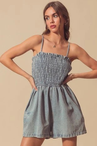 Bianca Denim Romper