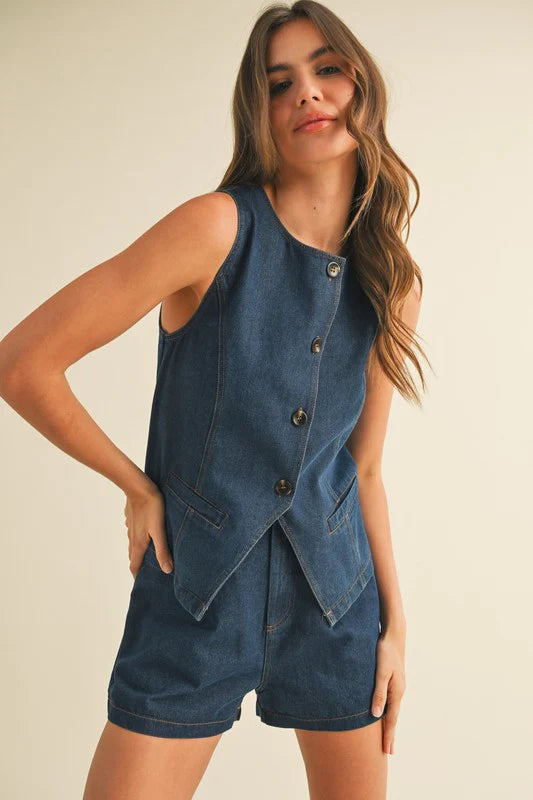 Sylvia Split Hem Vest