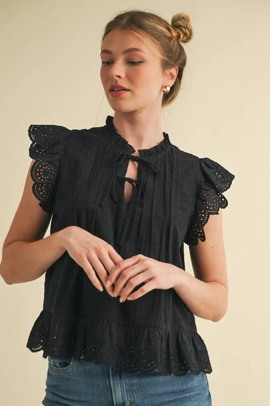 Samantha Lace Trim Top