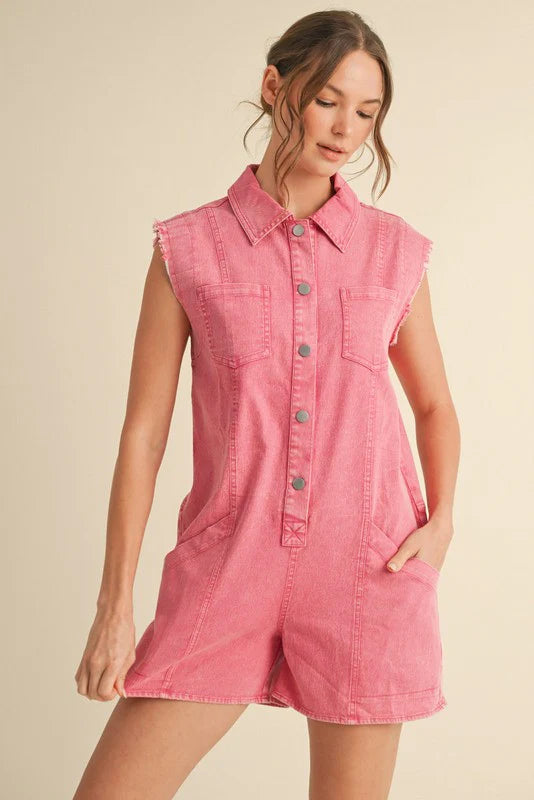 Washed Denim Jumpsuit