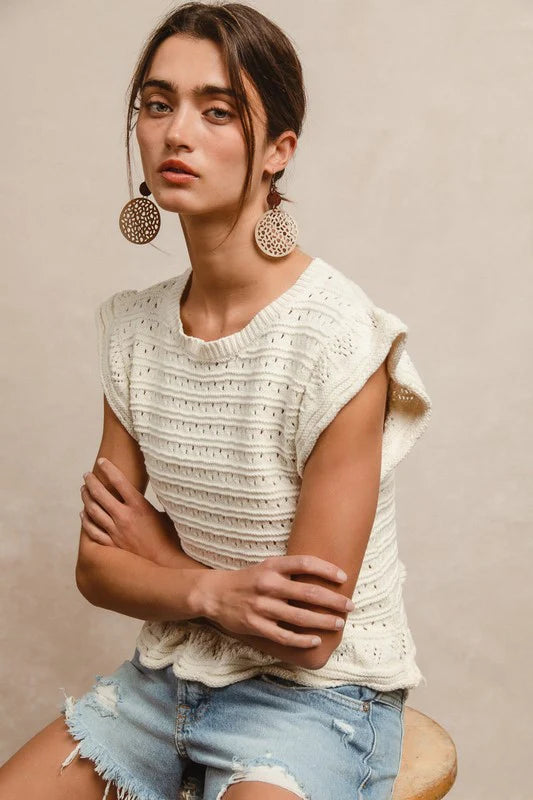 Amie Ruffled Hem Knit Sweater
