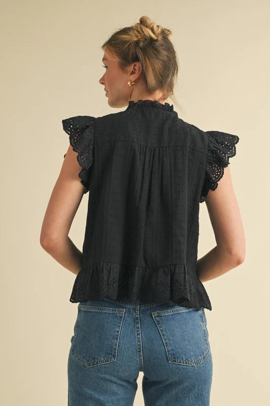 Samantha Lace Trim Top