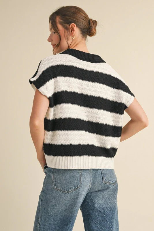 Mimi Striped Collared Sweater