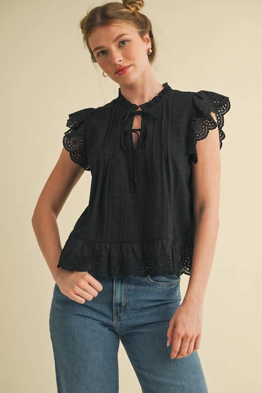 Samantha Lace Trim Top