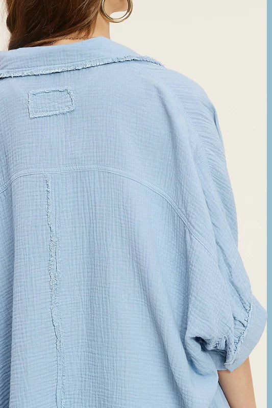 Hattie Gauze Button Down Top