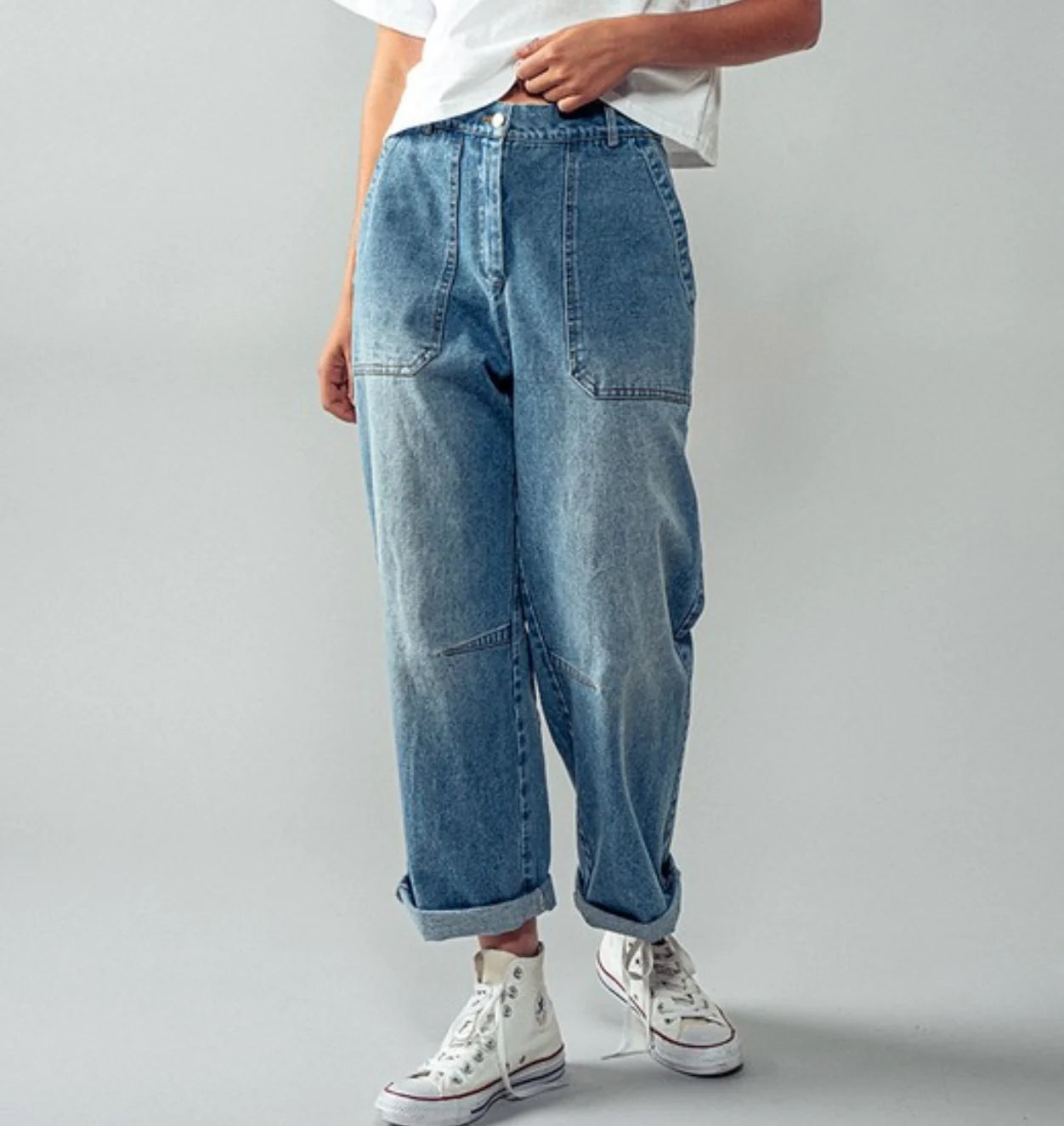 Seamed Pocket Denim Jeans