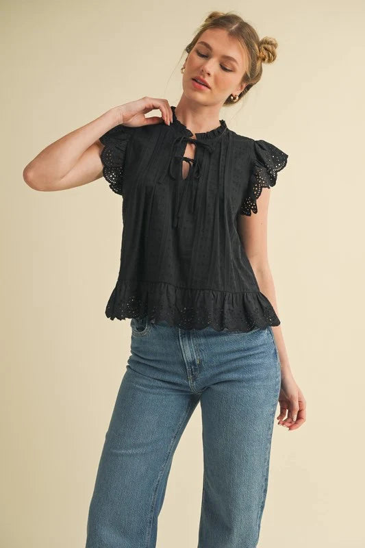 Samantha Lace Trim Top