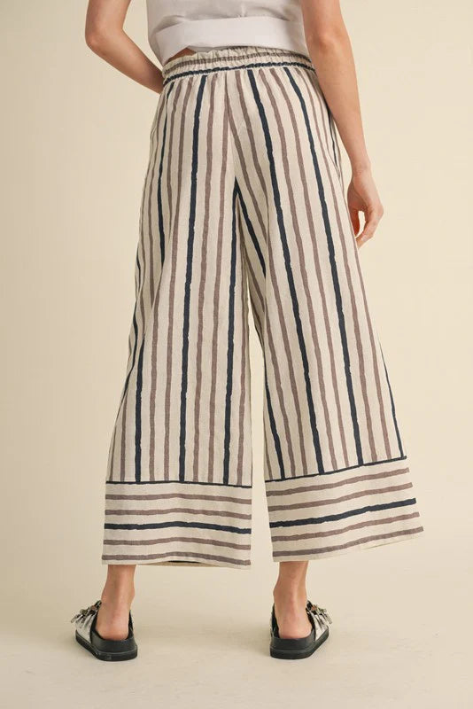 Mocha Striped Wide Leg Pants