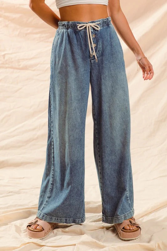 Scout Wide Leg Drawstring Denim
