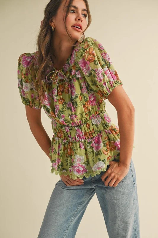 Secret Garden Peplum Top