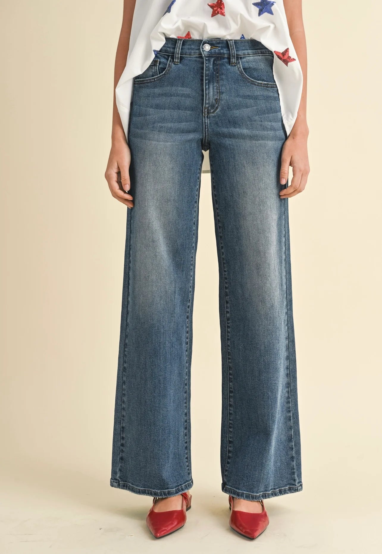 Annabelle High Rise Wide Leg Denim Jean